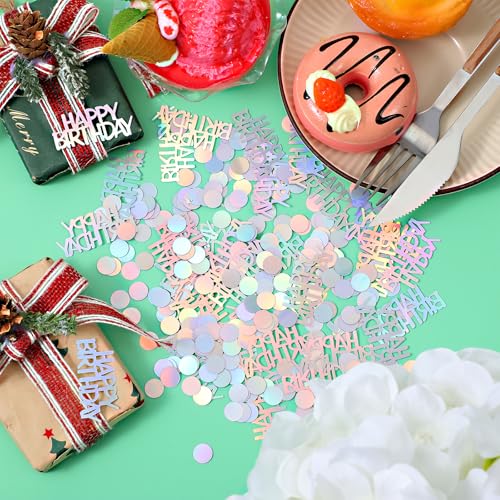 Nogeqi 450 Stück Glitzer Tischdeko Geburtstag Konfetti, Geburtstagsdeko Tisch Happy Birthday Deko, Streudeko Geburtstag Frauen Confetti Luftschlangen Für Männer Mädchen Jungen