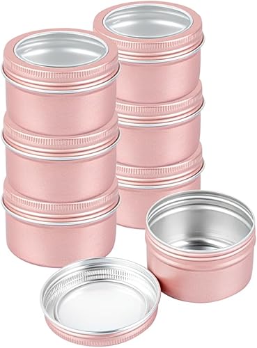 RW Base Cajas de almacenamiento de lata de 4 onzas, 10 cajas redondas de lata con tapas, duraderas, tapas de ventana transparentes, contenedores de
