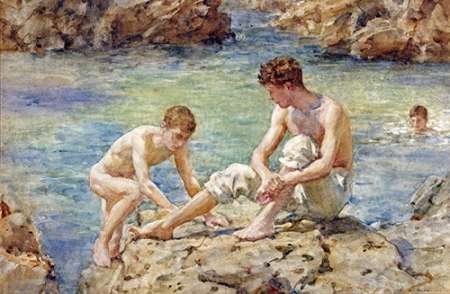 The Bathers Poster Print by Henry Scott Tuke (12 x 18)