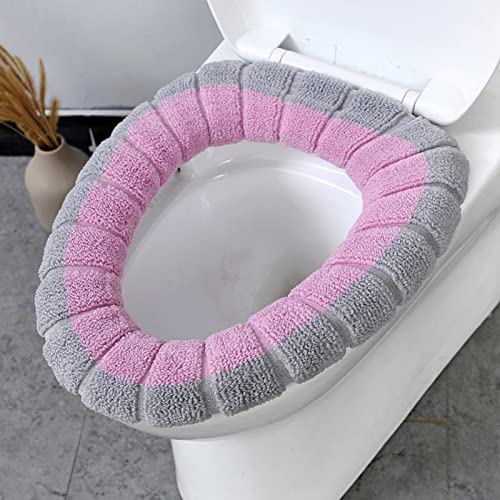 4 Stück WC-Sitzbezug Plüsch Toilettensitzabdeckung, Waschbar Toilettensitzbezug Toilettensitz Pads WC-Sitzwärmer Toilettensitzauflagen, Toilleten Sitz Abdeckungskissen Für Damen Mamas Altere Menschen – Bild 4
