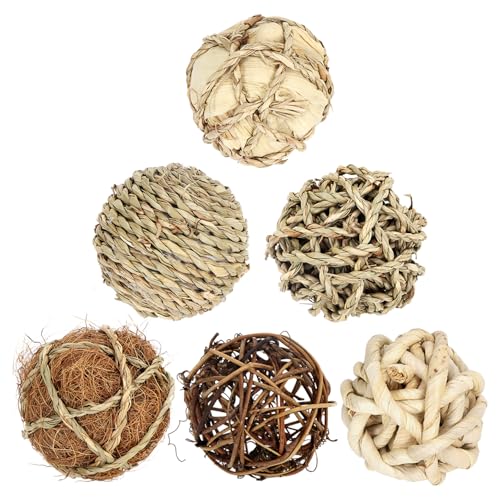 Kesywale Set di 6 palline decorative per centrotavola e ciotole, 7,1 cm, palline assortite in vimini in rattan, sfere, riempitivi per vasi, decorazioni per la casa e la tavola (marrone)