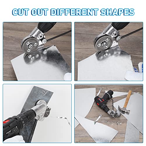 Dirnatel Ts3 2023 New Electric Drill Plate Cutter,Metal Nibbler Drill Attachment With Adapter, Diy Metal Drill Attachment, Sheet Metal Knife For Cutting Iron, White Sheet, Steel,Copper, Aluminum #TOP2