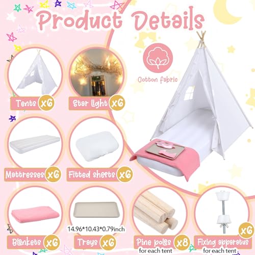 Windyun 6 Pack Kids Teepee Set