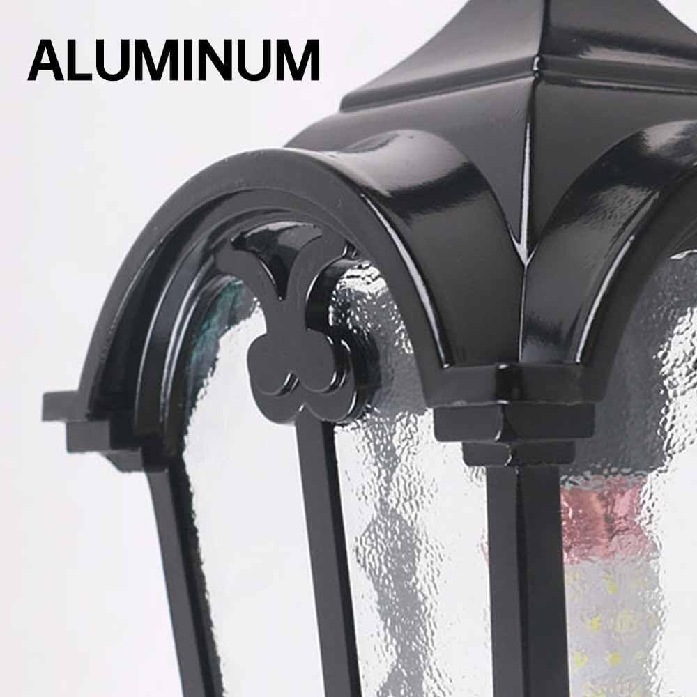 Lampa Ogrodowa,Lampy Czarny Aluminiowy Kinkiet Zewnętrzny Szklany Latarnia Ścienna Wodoodporna Zewnętrzna Lampa Ścienna Do Ogrodu Korytarza Podwórka Oprawa Ogrodowa(3 Pack)