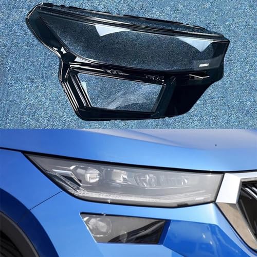 Cubierta del Faro del Coche Cubierta De Faro De Coche, Carcasa De Cristal para Lente, para Skoda Kodiaq 2022 2023 2024 Lente Cubierta MáScara (Color : 1 Piece Right)