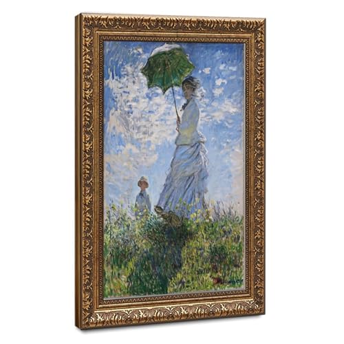 Toile tendue Femme au parasol Monet cadre de suspension