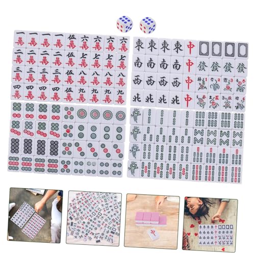 Mini Juego de Mahjong Portátil con Bolsa de Almacenaje Rosa miniatura 6
