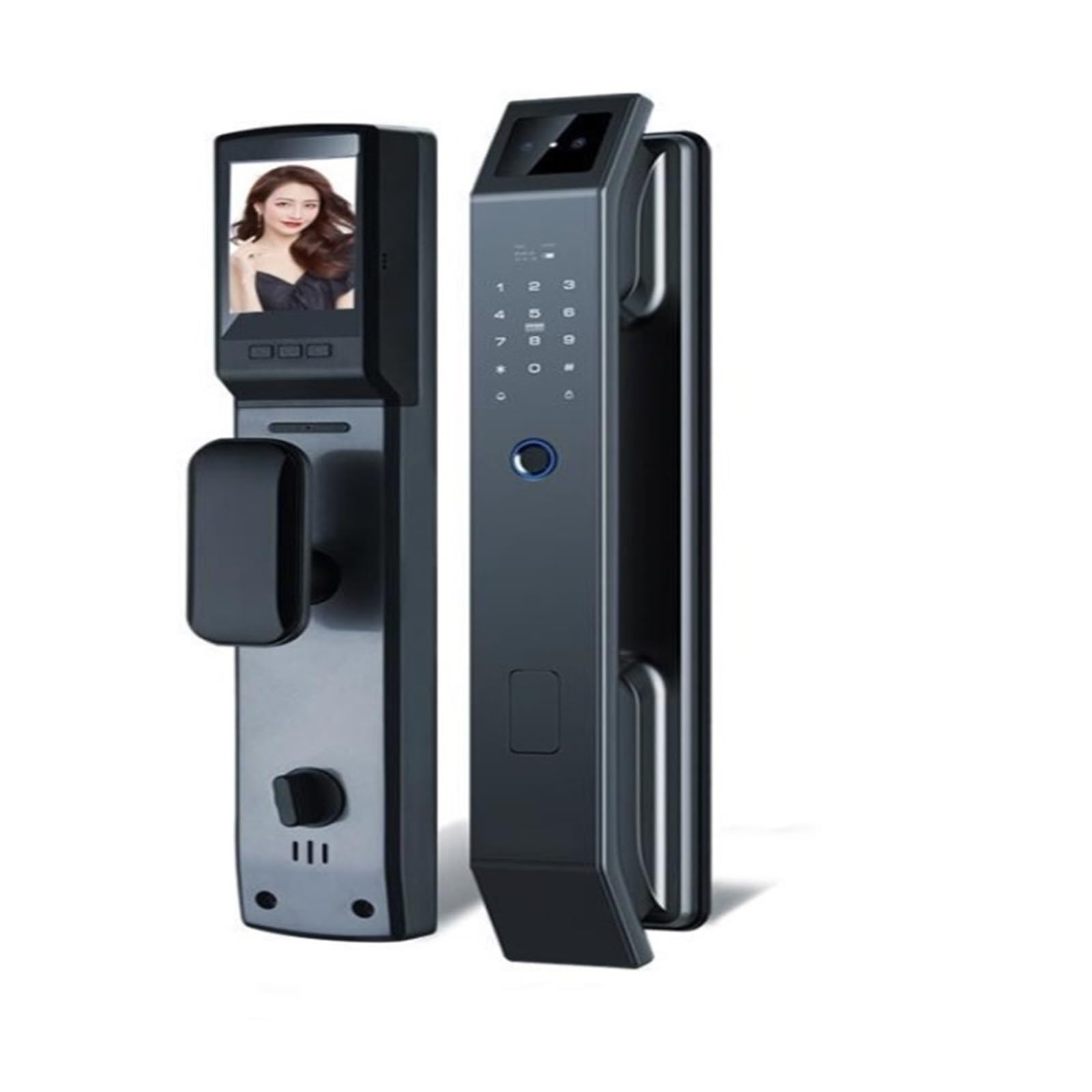 Smart 3D Face Door Lock Security Camera Fingerprint Password Biometric Electronic Key Unlock
