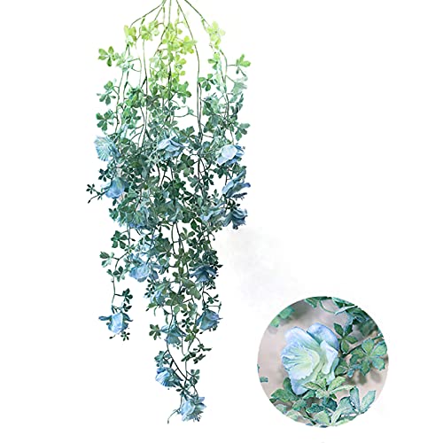 HXRZZG Künstliche Hängeblumen, Rattan-Girlande, Hängepflanzen, Grünkette, Kunststoff, realistische Hängeblume, Hochzeit, Heimdekoration, 2 Stück Cover