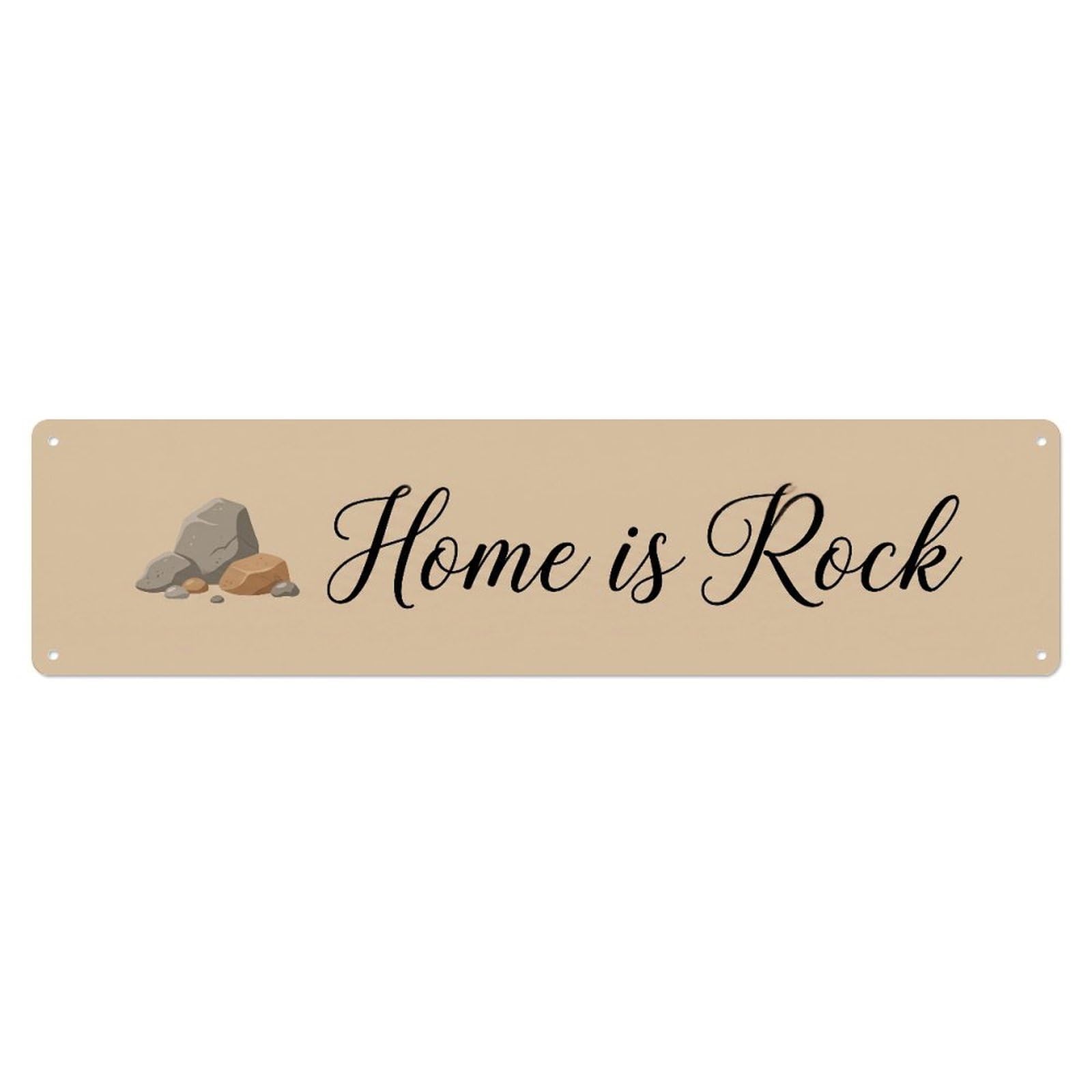 Home Is Rock Devoted Dwelling Metal Tin Skinny Sign Plaque Wall Decor for Cafe, Club Bar, Office, Home Garden Metal Poster 4x16Inch
