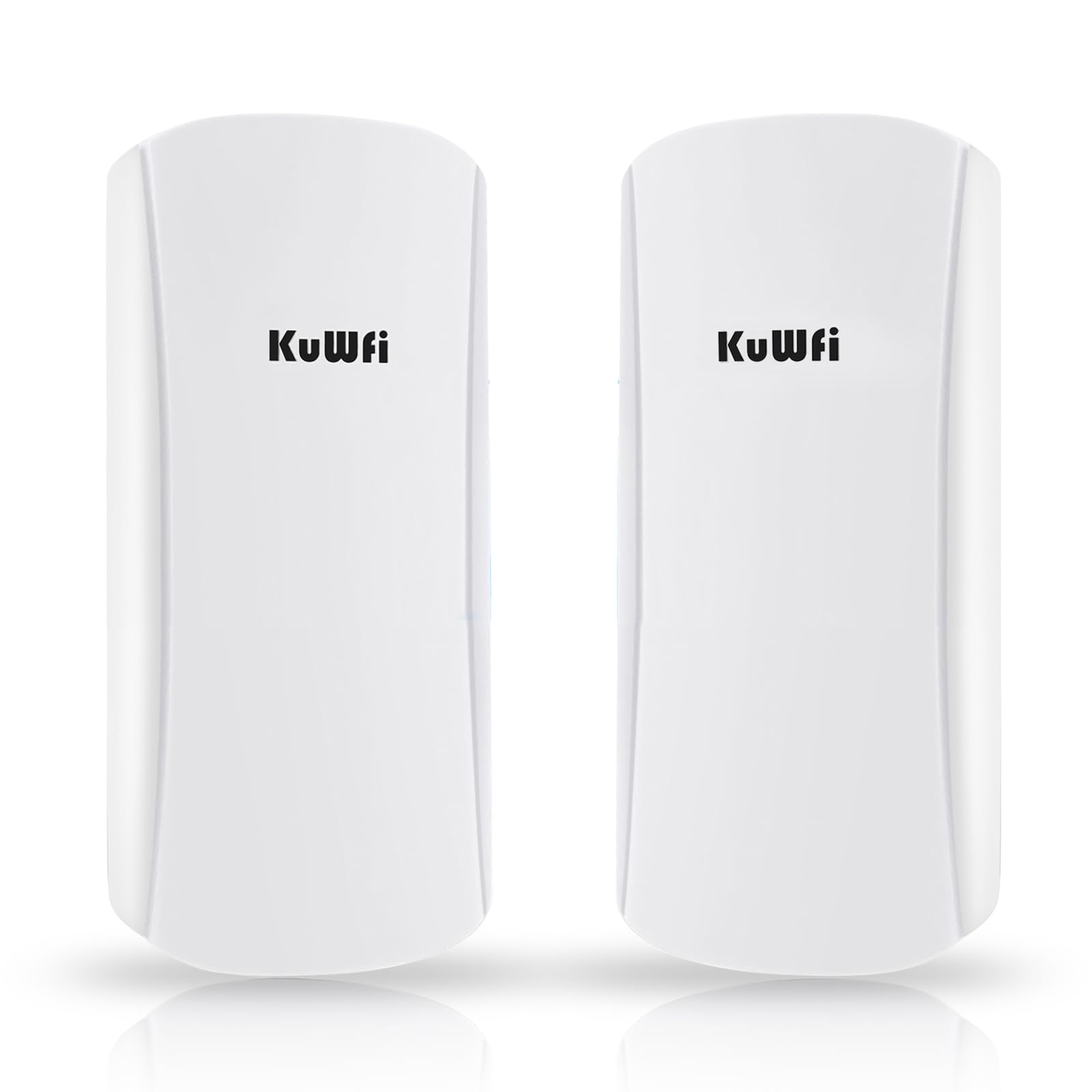 KuWFi Accesso Point Esterno,1-2KM Distanza, velocità WiFi fino a 450Mbps, Ponte Radio Wireless Dual Band 5.8GHz per Router Starlink/Telecamera, connessione PTP/PTMP Antenna WiFi Esterno