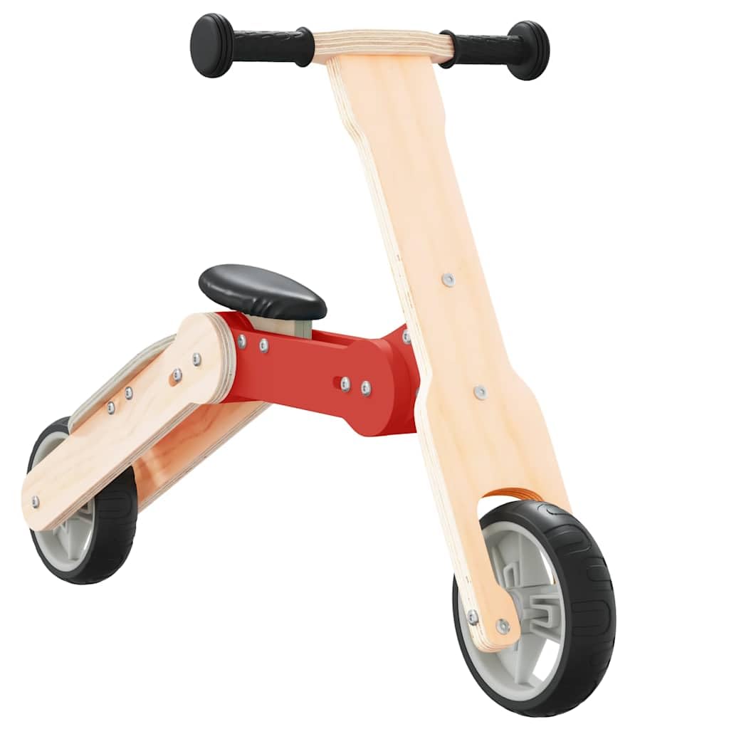 Trottinette Enfant 2 en 1 Rouge et Noir, draisienne avec siège en PU, Guidon réglable 135 degrés, Roues EVA, Porteur léger pour extérieur Jardin Cour, Charge 50 kg, 2 à 5 Ans