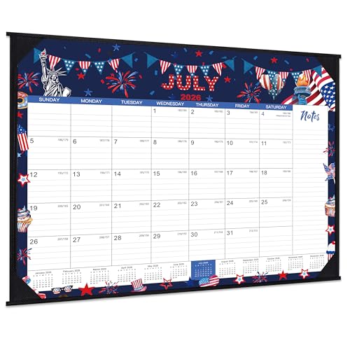 2026-2027 Desk Calendar - Large Desk Calendar 2026-2027 Jul.2026 - Jun.2027 22 x 17 12 Months Desktop Calendar with Corner Protectors Desk Pad Large Ruled Blocks - 12 Different Themes
