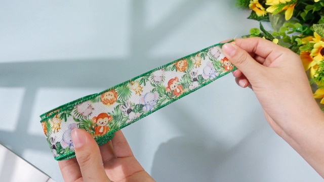 4 Rolls Safari Animal Theme Ribbon - 1.5 Inch Wide Wired Edge For Baby Shower & Party Decor