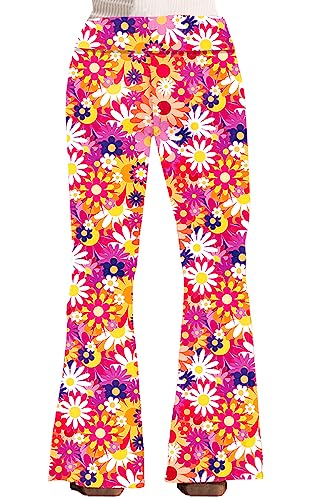 Image of Deerose Girls Halloween Hippie Bell Bottom Pants High Waist Flare Pants 5-14 Years