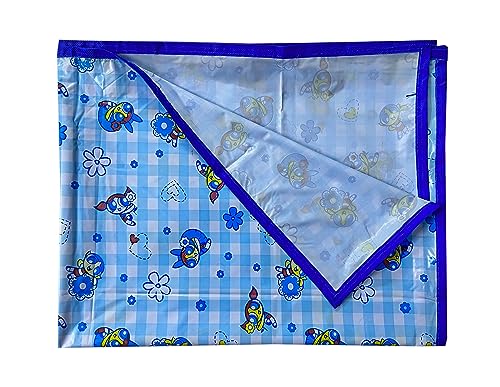 Image of EcoSoft Plastic Sheet,PVC Sheet for Kids,Rubber Sheet for Babies,Bed Wetting Protector(90 x 135 cm) (Blue PPG)