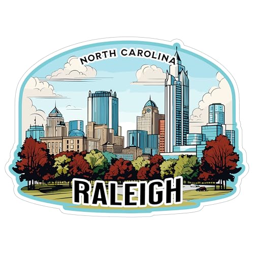 Raleigh North Carolina Sticker 4 Inch Travel Souvenir City Destination - Waterproof Vinyl Decal for Laptop Water Bottle Car Tumbler - Durable Aesthetic Long-Lasting Stickers for Adults ID44990