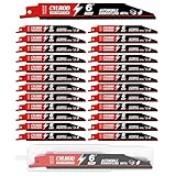 25 Pack 6 in 14/18 TPI Reciprocating Saw Blades for...