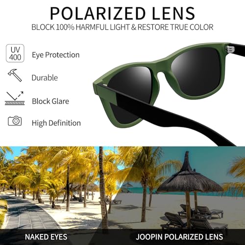 Image of Joopin Square Sunglasses Polarized UV400 Designer Sun Glasses Men Women | Oversized, Plastic Frame, Retro, Vintage, Unisex, Trendy Shades for Driving, Party, Fishing, Business, Costume