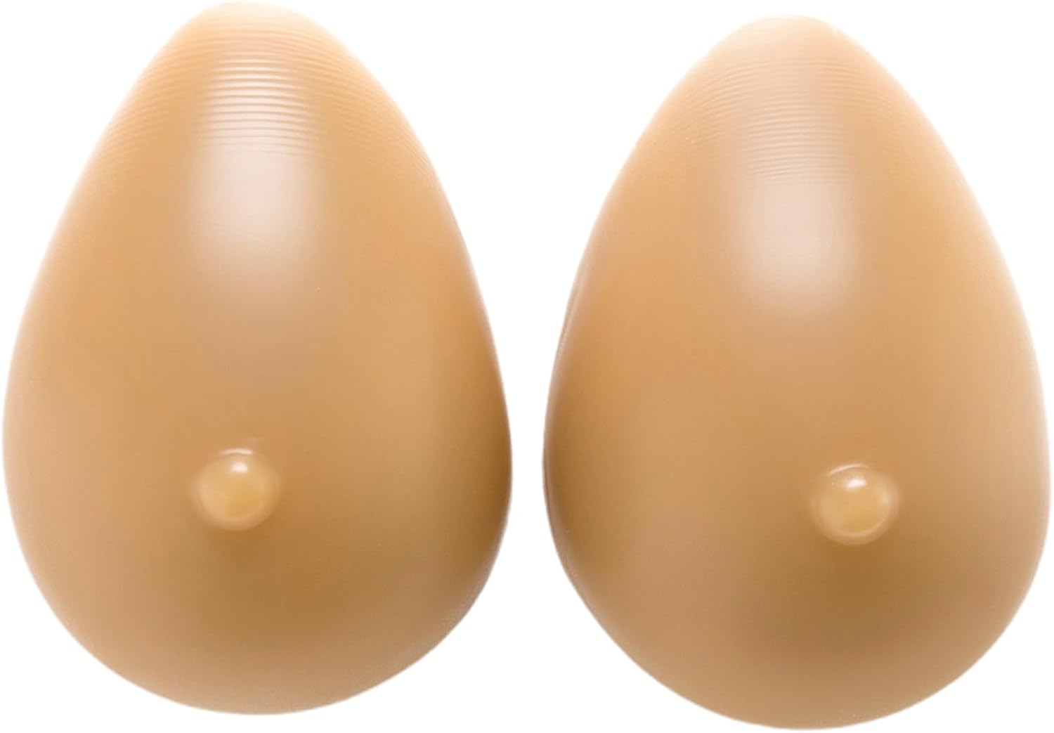 1 Pair Teardrop Silicone Breast Forms, Concave Bottom Bra Pad Enhancers Fake Boobs For Mastectomy, 5XL, Brown