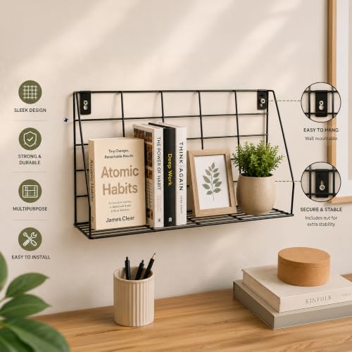 Image of Zepdos Triangle Newspaper and Magazine Stand, Newspaper Rack, File Racks, Holder Desktop Iron Book Rack, Document Storage Rack for Table Office, Tabletop Desk File Organizer (4 Slot File Rack (Black))