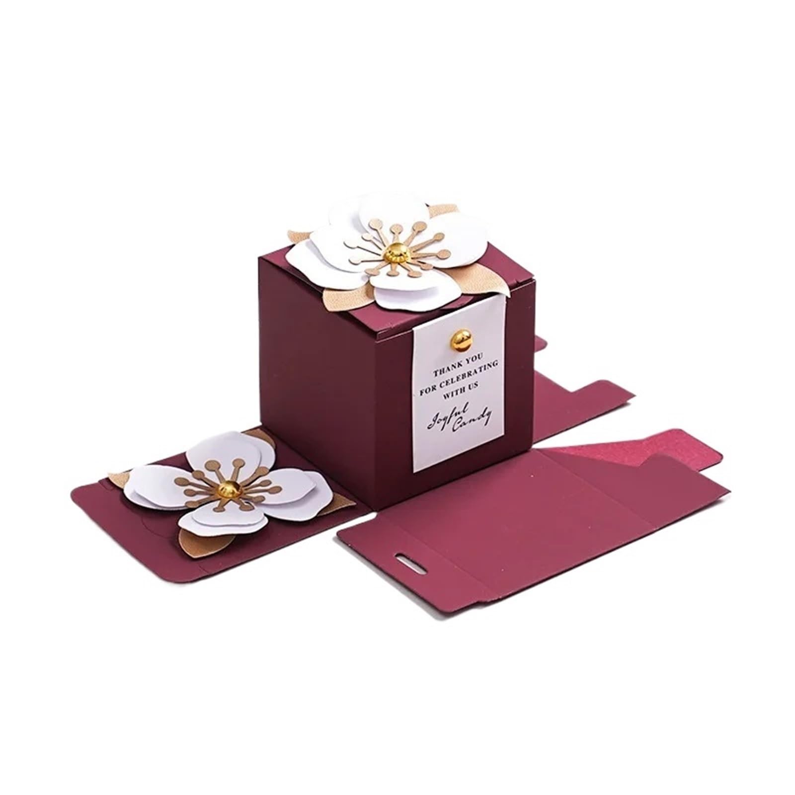 Boite bonbon mariage pour decoration de table de fete fleurie et bapteme elegant