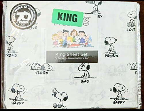 Snoopy King Size Sheet Set - 4-pc King Size Sheet Set (Peanuts)