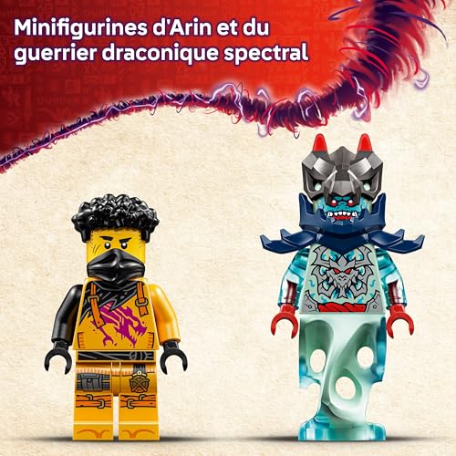 LEGO Ninjago Le Robot De Spinjitzu d’Arin - Figurine Articulée Combinable avec Autres Sets - Bébé Dragon Riyu & 2 Minifigurines Ninjas - Cadeau pour Garçon 7 Ans & Fans Soulèvement des Dragons 71839