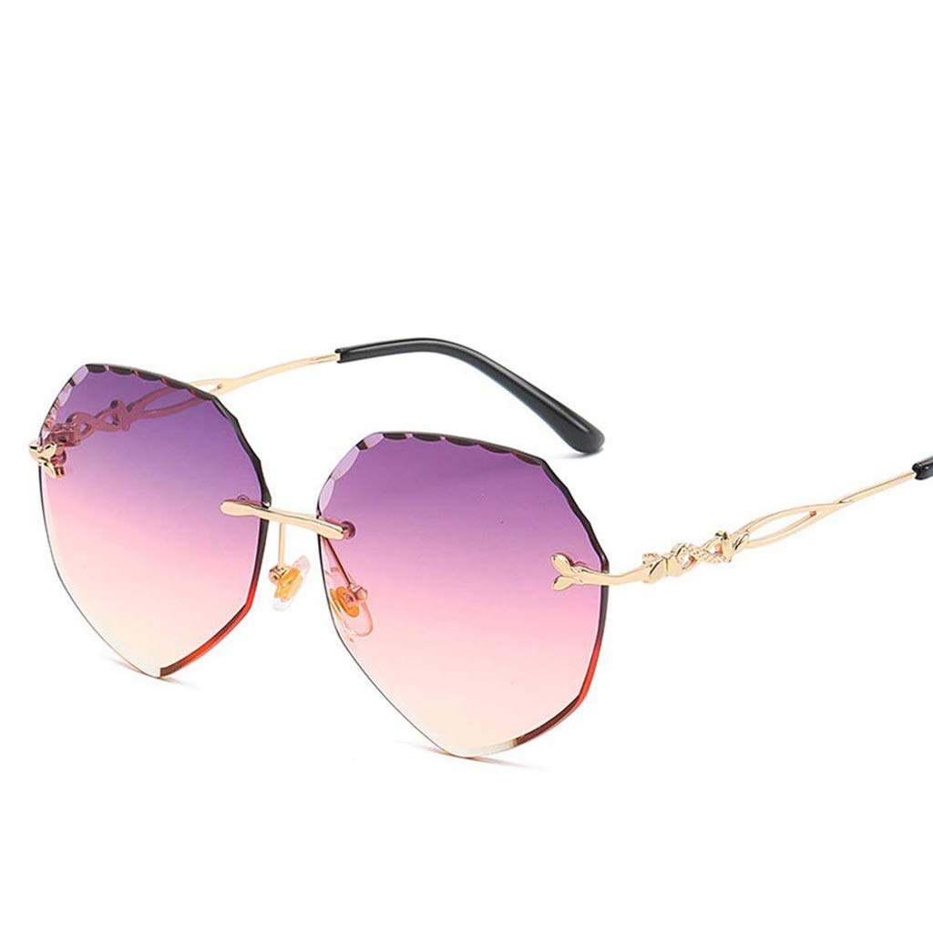 Monture sans monture avec verres polarisés en métal classique surdimensionné pour femme - 6