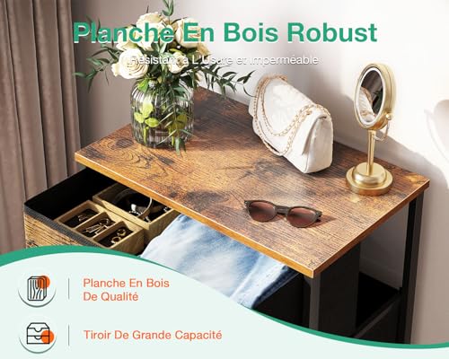 Petite commode 4 tiroirs gain de place vintage Coleshome