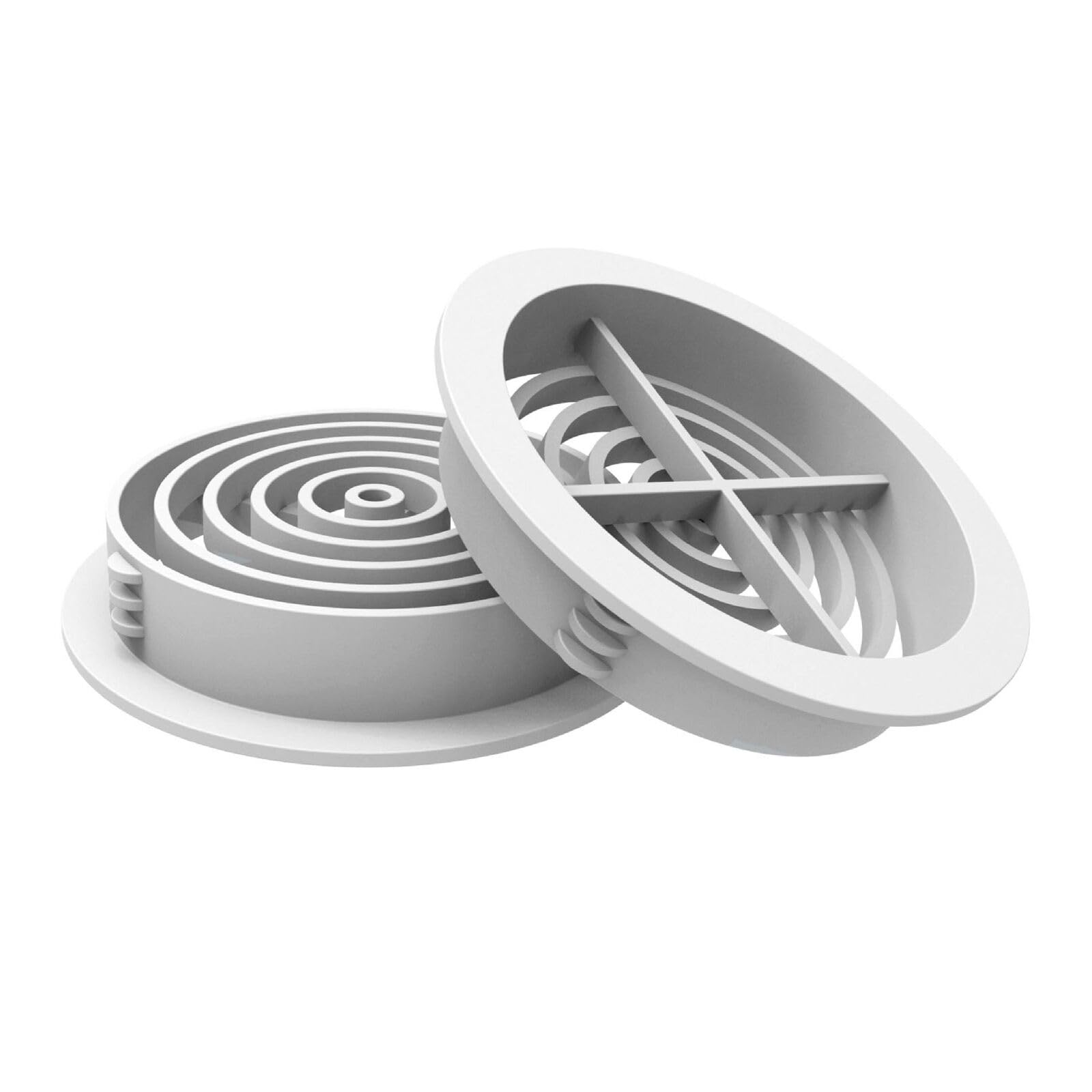 50 x 70mm White Plastic Round Soffit Air Vents/Upvc Push in Roof Disc/Fascia