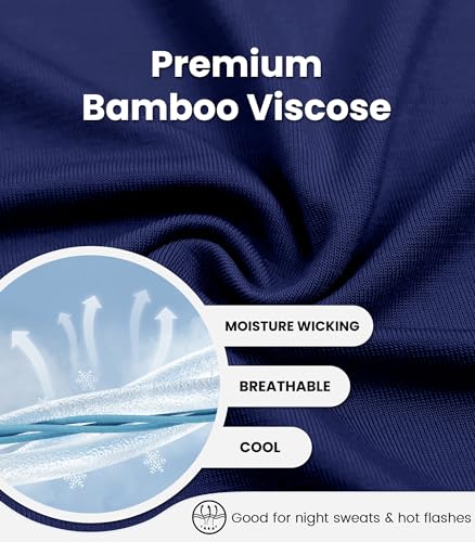 Image of NACHILA Pajamas for Women-Viscose Made from Bamboo,Short Sleeve Sleepwear Cooling Pjs Top with Capri Pants Pajama Sets