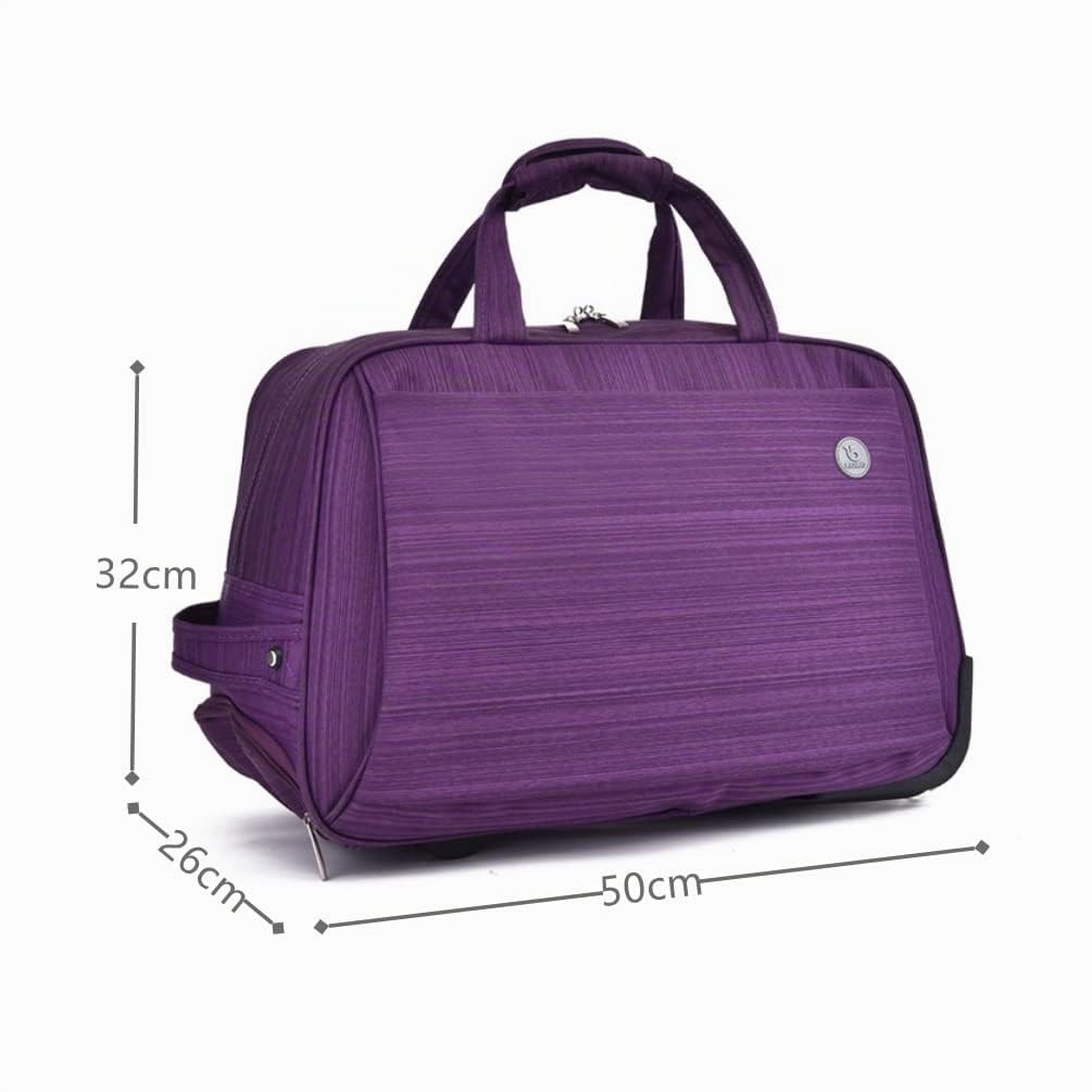 Sac de Voyage à roulettes, Sac à roulettes Sac de Voyage et Sport avec Poignée Télescopique et 2 Roues (Violet)