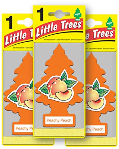Image of Little Trees Peachy Peach Air Freshener (Pack of 3) | Juicy Fruity Fragrance | Iconic Tree Hanging Design | For Car, Home, Wardrobe | Imported from USA