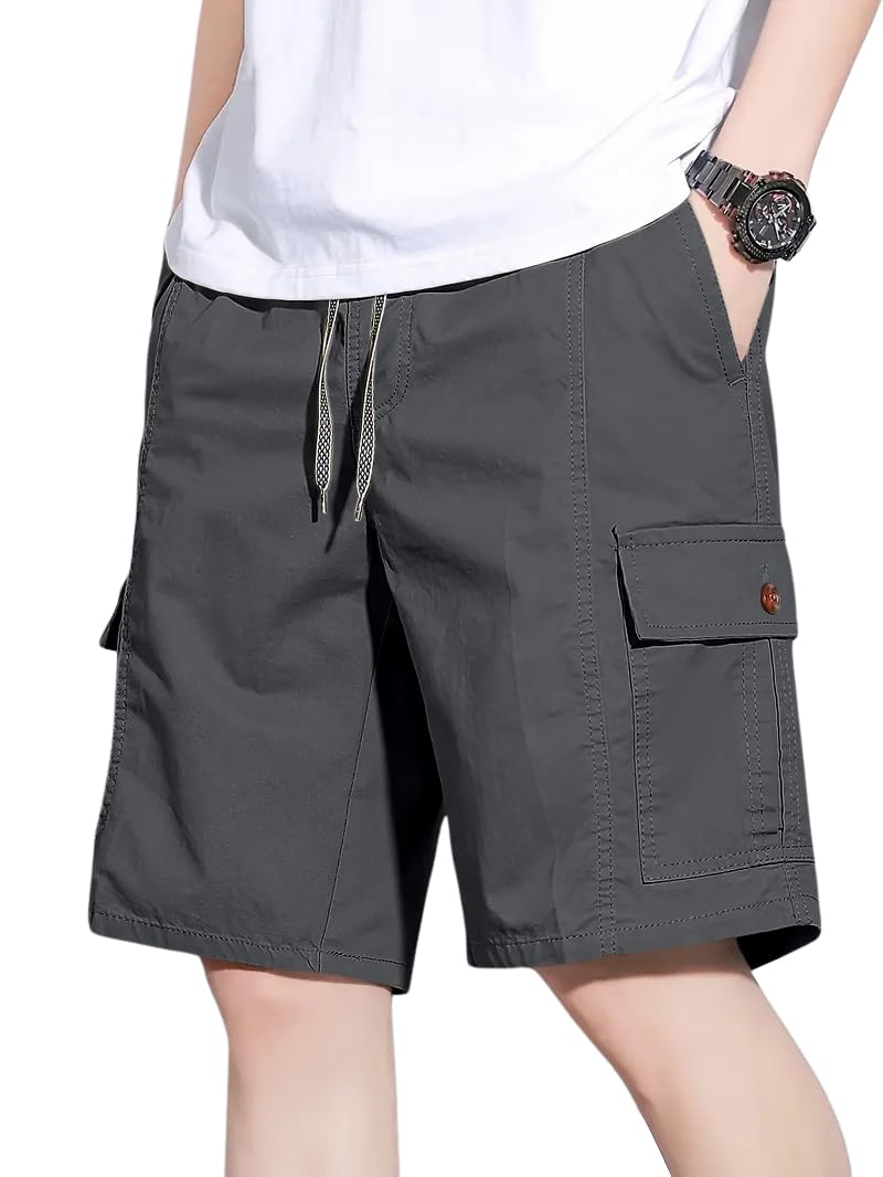 greciilooks Bermuda Cotton Shorts for Men – Relaxed Fit Casual Summer Shorts | Knee Length Chino Style with Pockets-picture-13