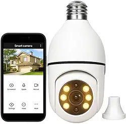 Câmera IP Lâmpada Wi-Fi Full HD 1080p com Visão Noturna, Detecção de Movimento Giratório, Áudio Bidirecional e Controle pelo App Yoosee – Bivolt, Ideal para Segurança Residencial