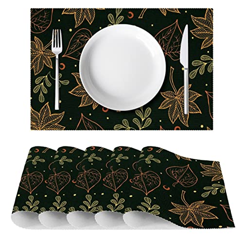 Sets de table antidérapants lot de 6 pour protéger la table de la chaleur vert foncé
