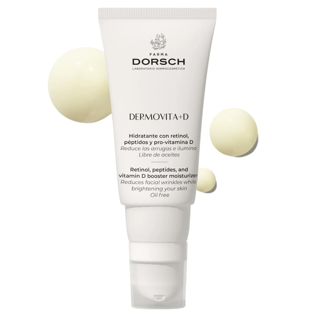 FARMA DORSCH | Dermovita + D | Crema Idratante Con Retinolo Antirughe | Controllo Della Luminosità E Della Brillantezza | +98% Di Ingredienti Puliti | Senza Olio | 50 Ml