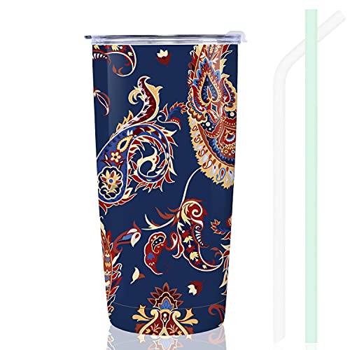 NymphFable 20oz Estilo Paisley Taza Termo Cafe para Llevar Taza Termica Acero Inoxidable Taza Personalizada