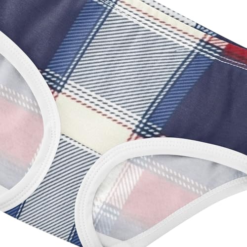 Girls' Breathable Triangle Panties Comfort Underwear for Baby Girls Bold Color Block Plaid in Sizes 2T,3T, 4T, 5T, 6Y and 8Y4