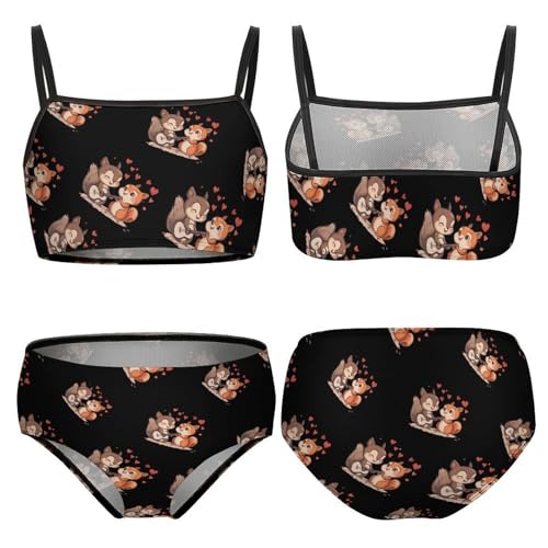 Squirrel Playing Guitar Girls Bikini Swimsuit Two Piece Bathing Suit Beach Swimwear3