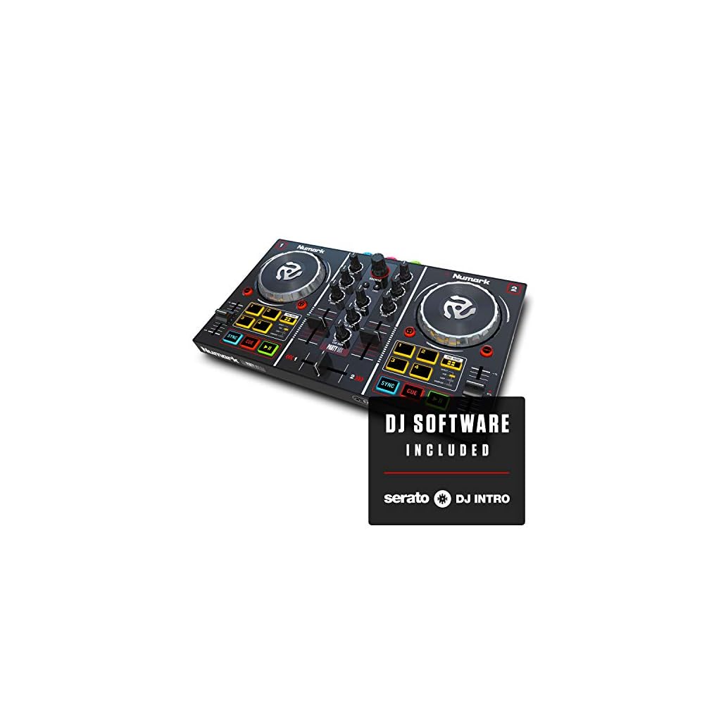 Numark Party Mix Complete DJ Controller Set for Serato DJ with 2