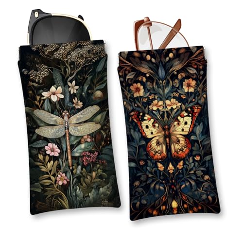 Image of Eyeglasses Sunglasses Case PU Soft Squeeze Top Glasses Pouch for Women Men,Animal Pattern Portable Anti Scratch