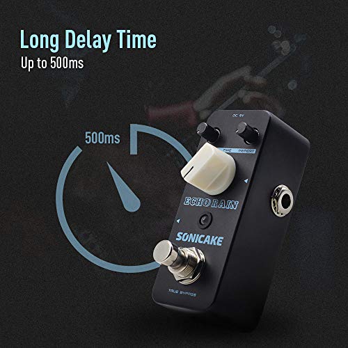 SONICAKE Delay Pédale d'effets guitare Analogique-Style Hybride Numérique Echo Rain