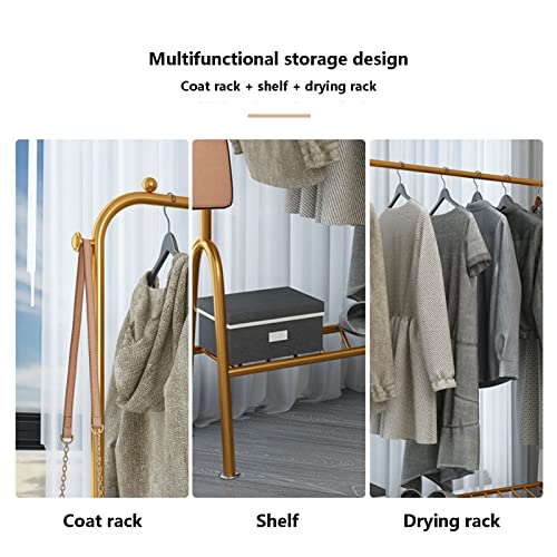 Przenośny metalowy wieszak na ubrania z dolną półką Sto – wykwintny stojak na ubrania do przedpokoju i sypialni uporządkowane szyny 60 cm czarny design idealny do suszenia ubrań i nizat.