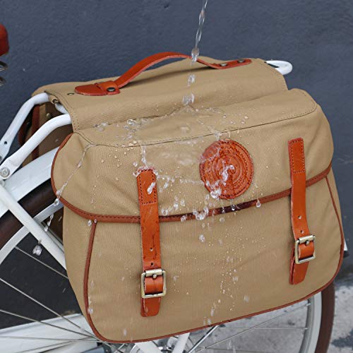 Tourbon Bike Pannier Bags Waterproof Bicycle Rear Rack Tail Bag - Canvas And Leather #TOP6