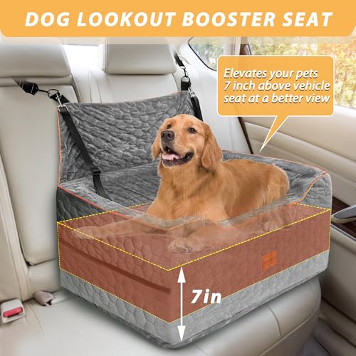 melafa365 assento de carro para cães médios/grandes, assento de reforço lavável para cães com menos