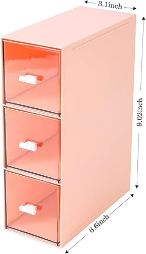 Miniatura 3 de Organizador de plástico con 3 cajones para almacenamiento de cosméticos, organizador de escritorio, organizador de maquillaje para esmalte de uñas,