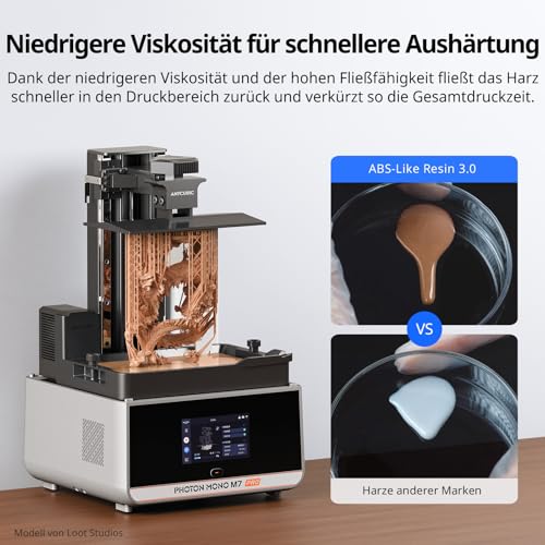 ANYCUBIC ABS-Like Resin 3.0, 3D Drucker Resin mit Ausgezeichneter Härte und Zähigkeit, Hochpräzises, Geruchsarmes 405 nm UV-härtbares Harz für Resin 3D Printer, Beige, 1000g