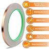 10 Pack Copper Tape with Double Side Conductive Adhesive,Copper Foil Tape Self Adhesive EMI Shielding,Paper Circuits,Electrical Repairs,Guitar Repairs,Grounding,Stained Glass,Crafting(1/4x21.9yards)